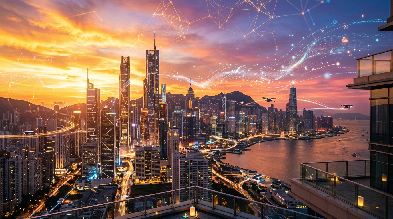 3R's Cloud and AI Services - Futuristic Sunset Skyline